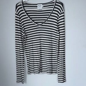 Michael Stars for Anthropologie Black/White Striped Long Sleeve Top